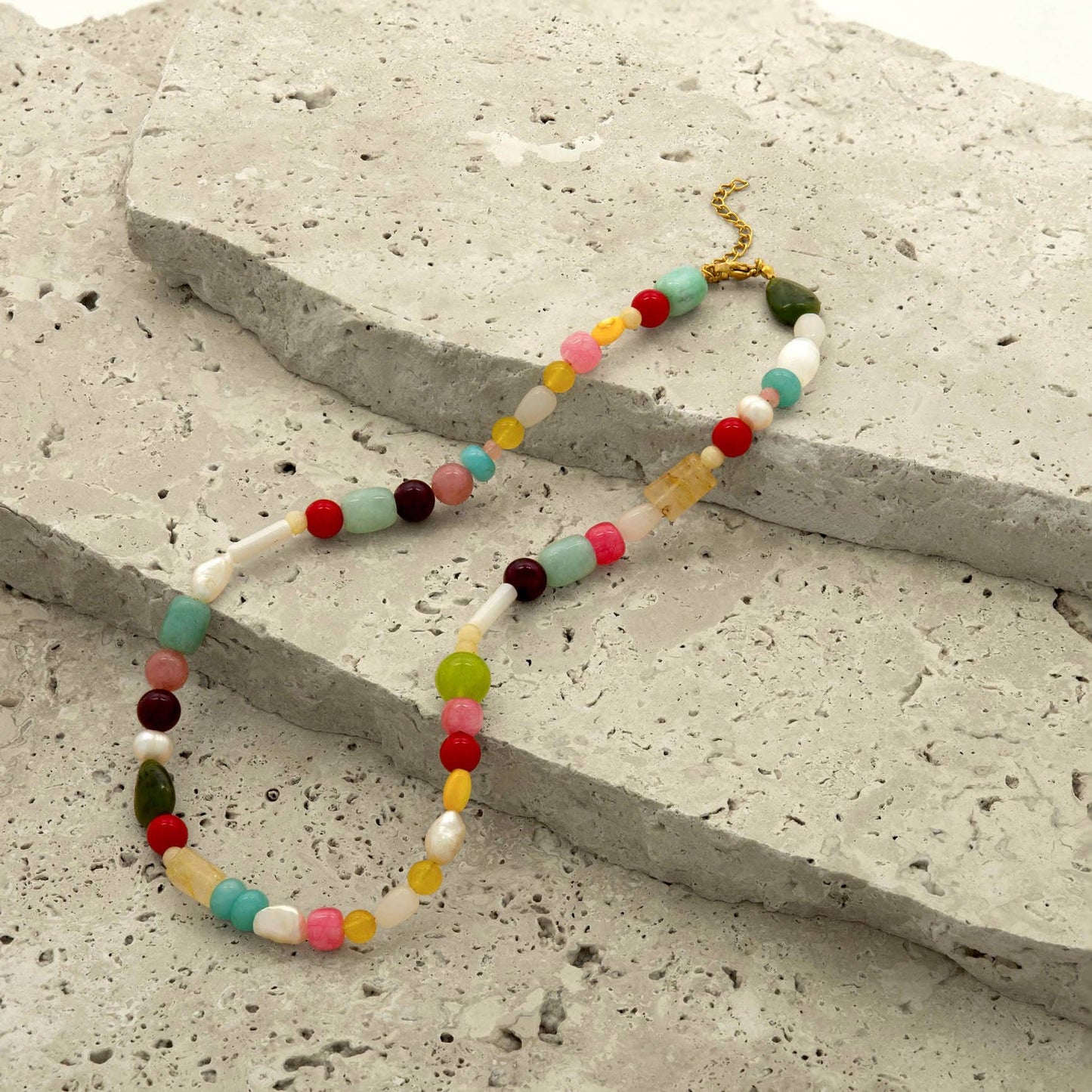 Multi-Stone Beaded Necklace