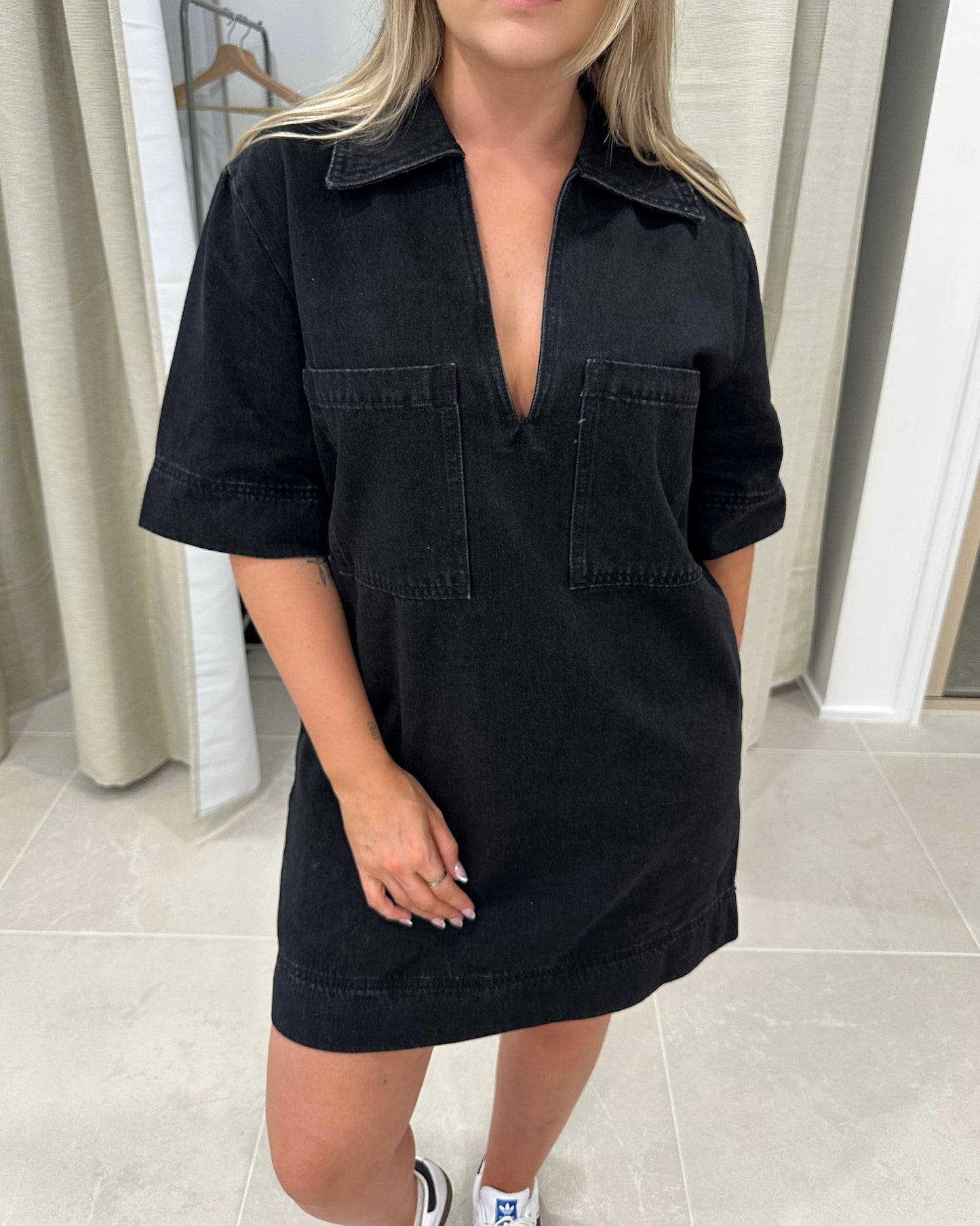 Denim Dress - Black