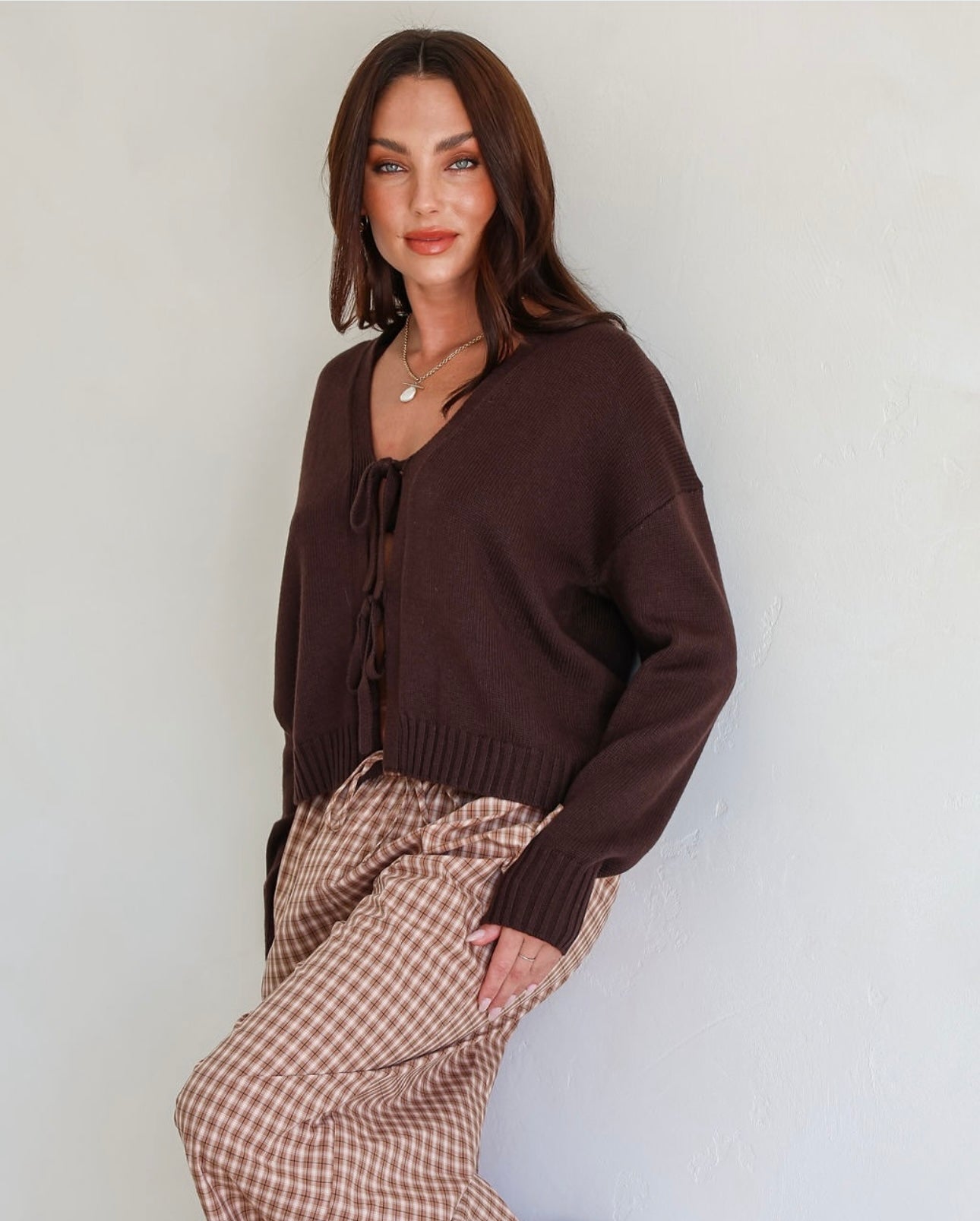 Tara Tie Knit - Chocolate