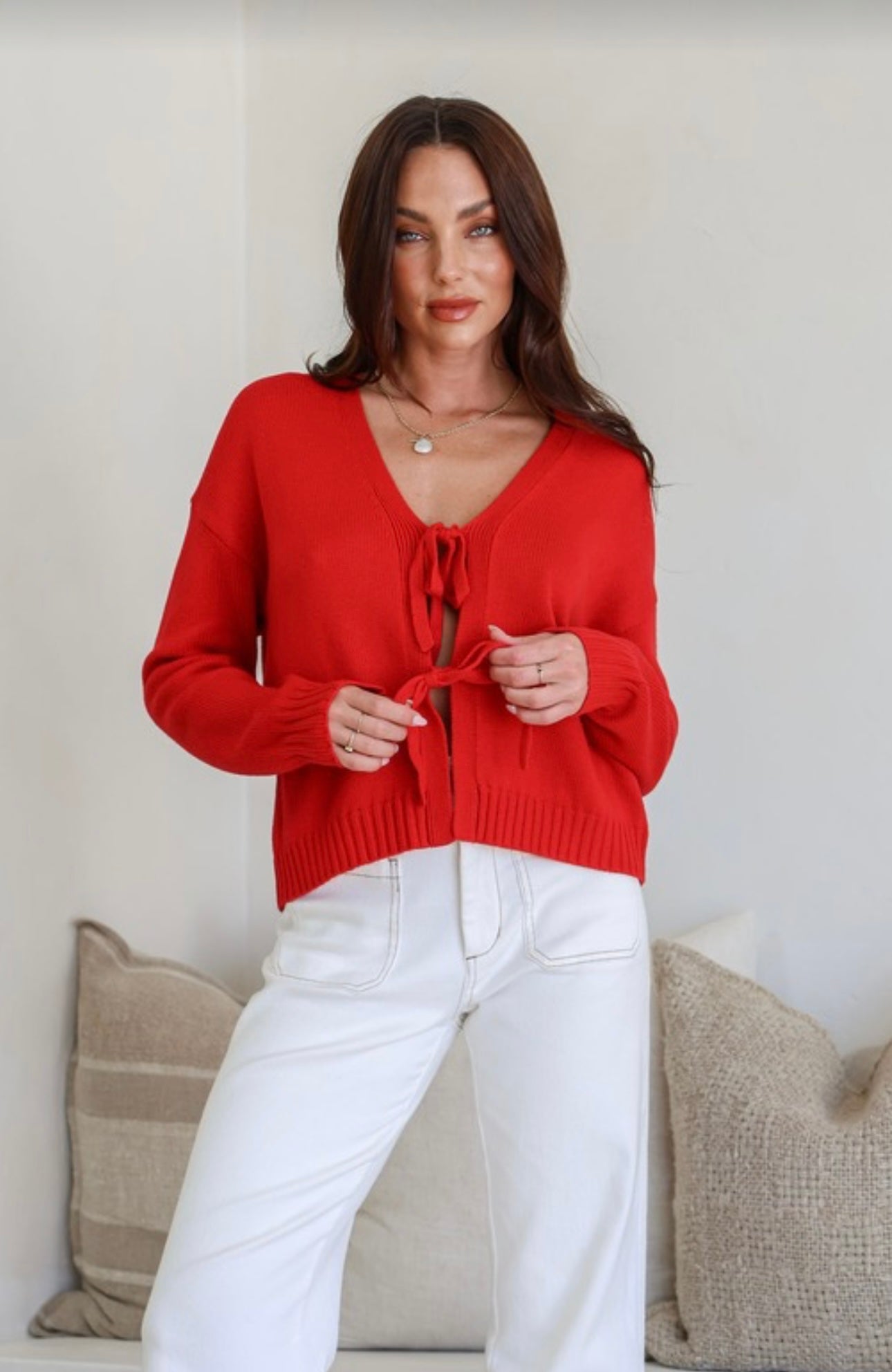 Tara Tie Knit - Red