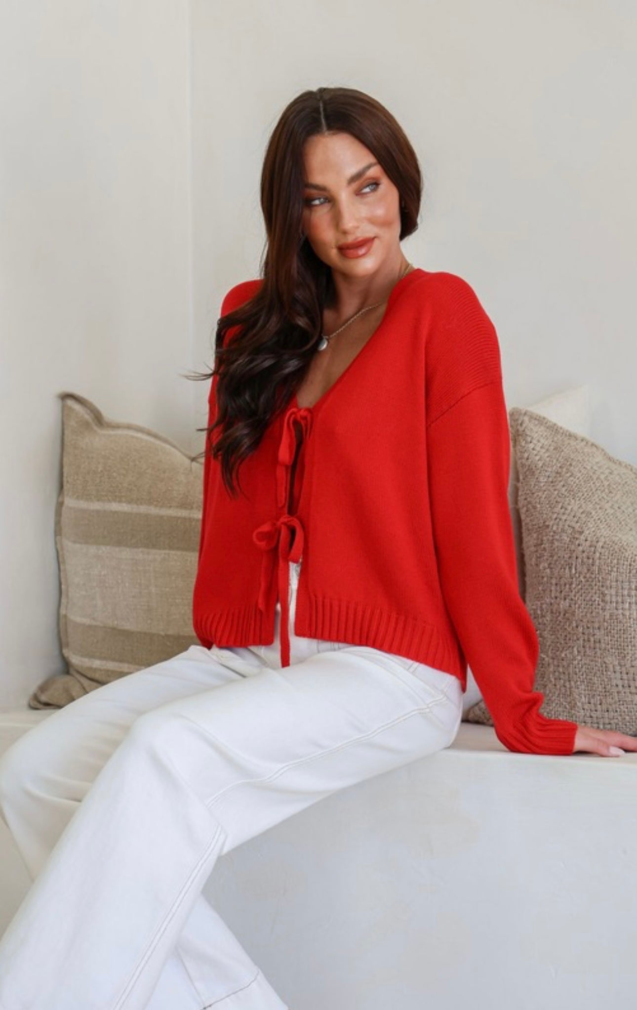 Tara Tie Knit - Red