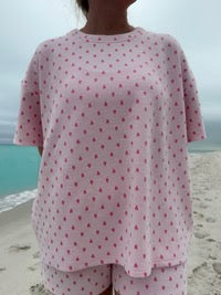 Hearts Short Sleeve Pajama Top