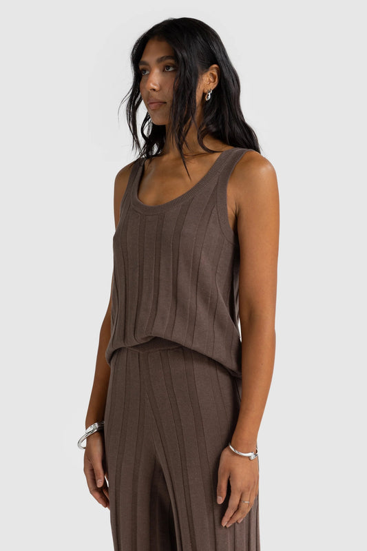 Amara Knit Tank - Espresso