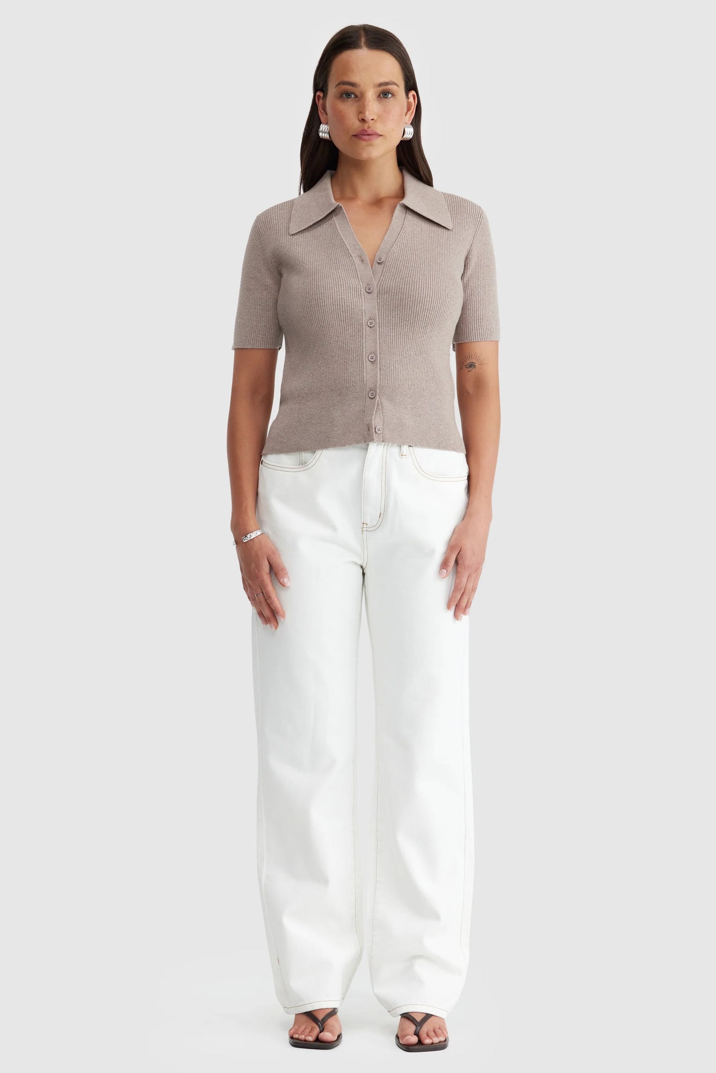 Kingston Knit Polo - Oat Marle