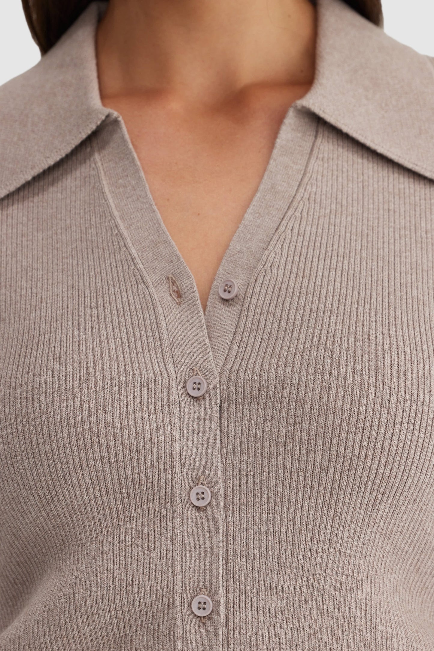 Kingston Knit Polo - Oat Marle