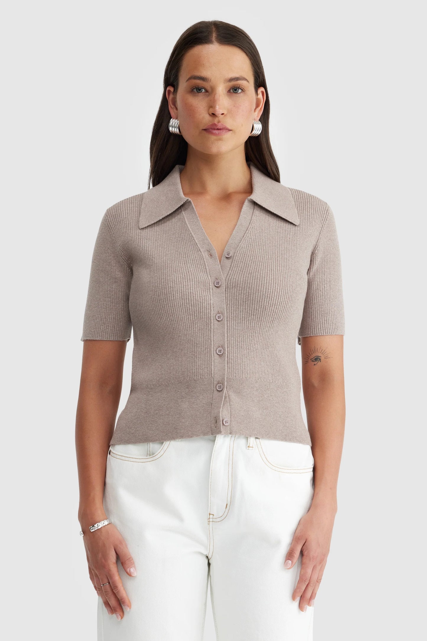 Kingston Knit Polo - Oat Marle