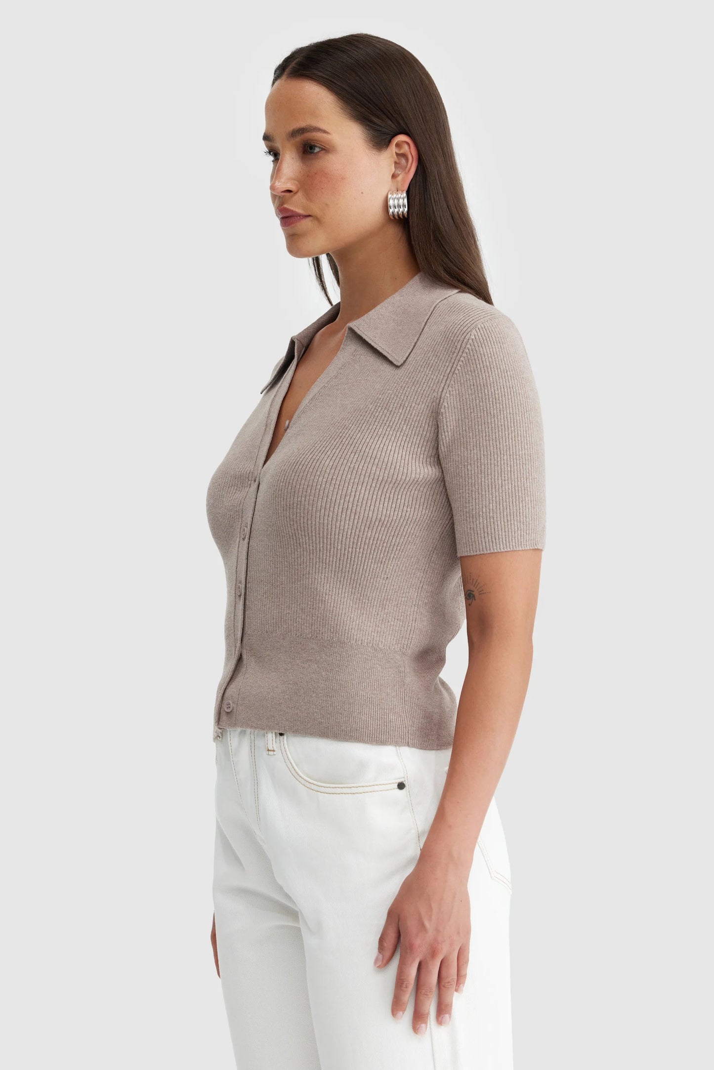 Kingston Knit Polo - Oat Marle