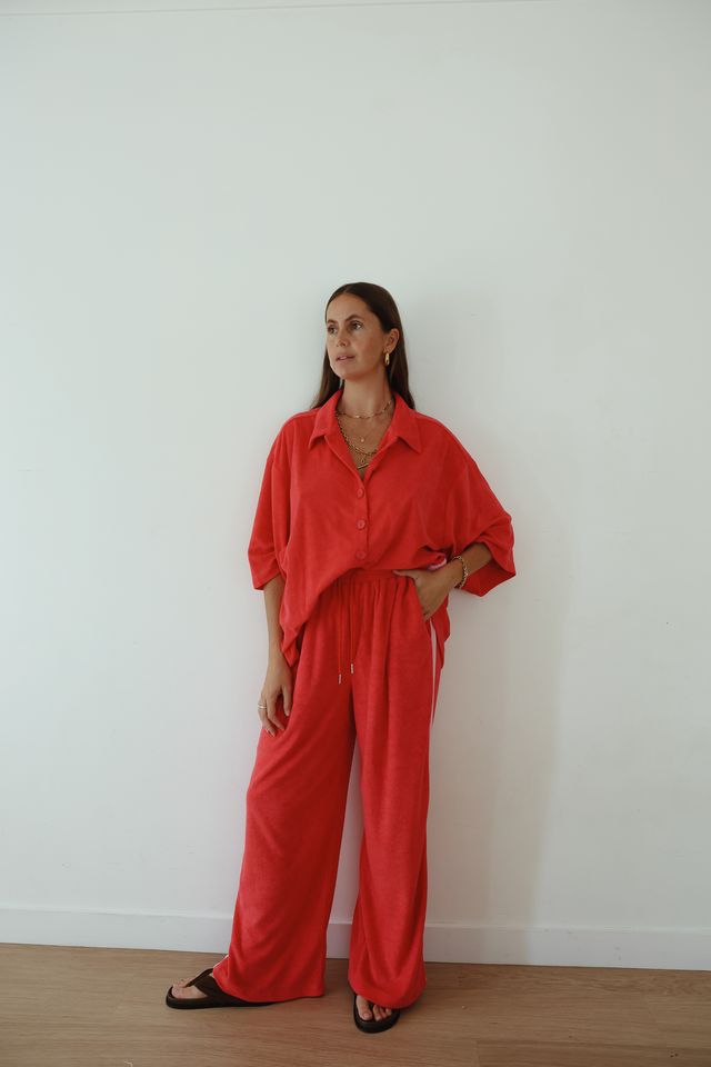Lucky Day Terry Pant - Red