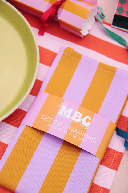 Lilac and Mustard Pattern Napkins