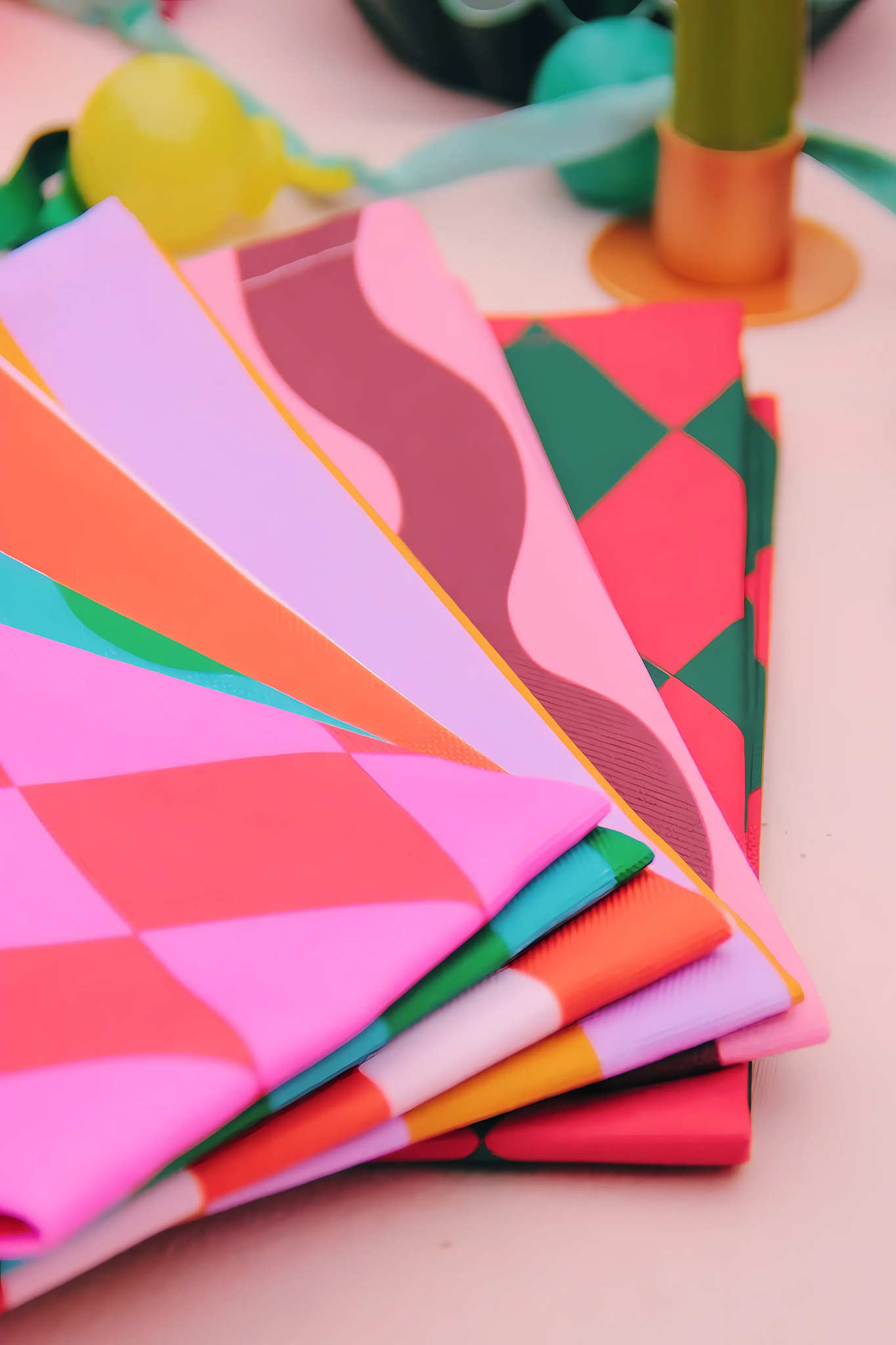 Pink and Maroon Pattern Napkins