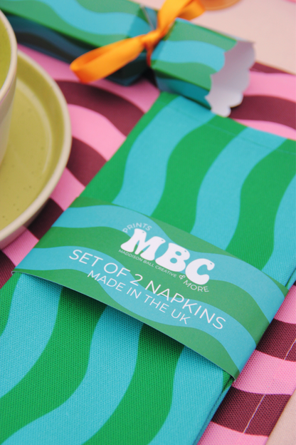 Blue and Green Pattern Napkins
