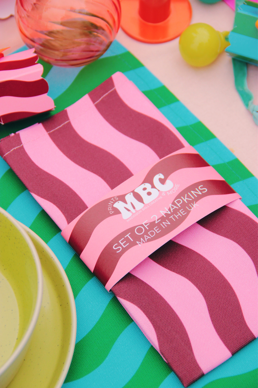 Pink and Maroon Pattern Napkins