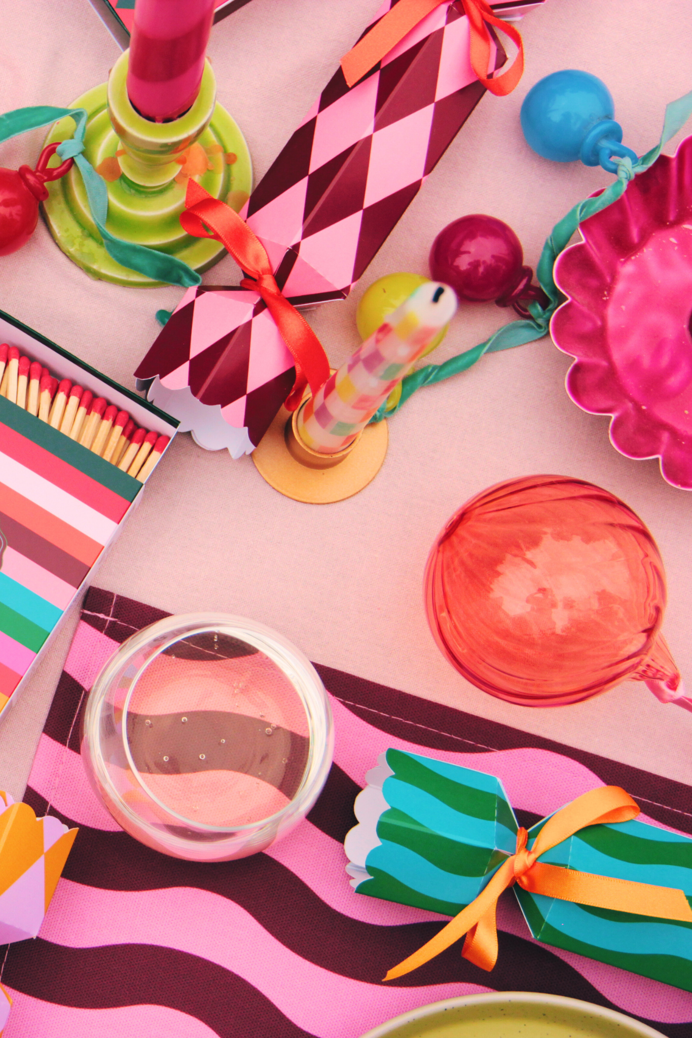 Pink and Maroon Pattern Napkins