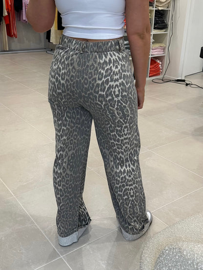 Cuffed Leopard Pants