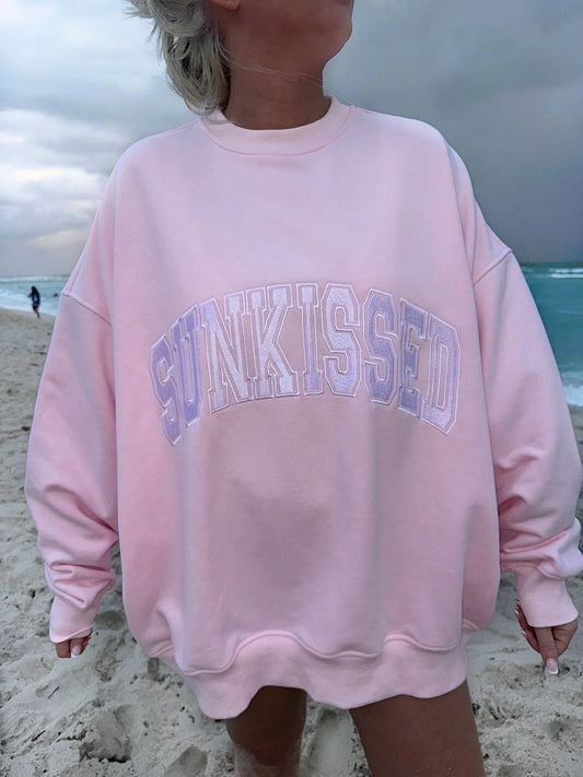 Varsity Embroider Sweatshirt - Pink