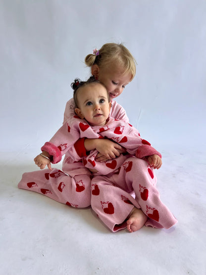 Flaming Heart Knit Pants - Kids