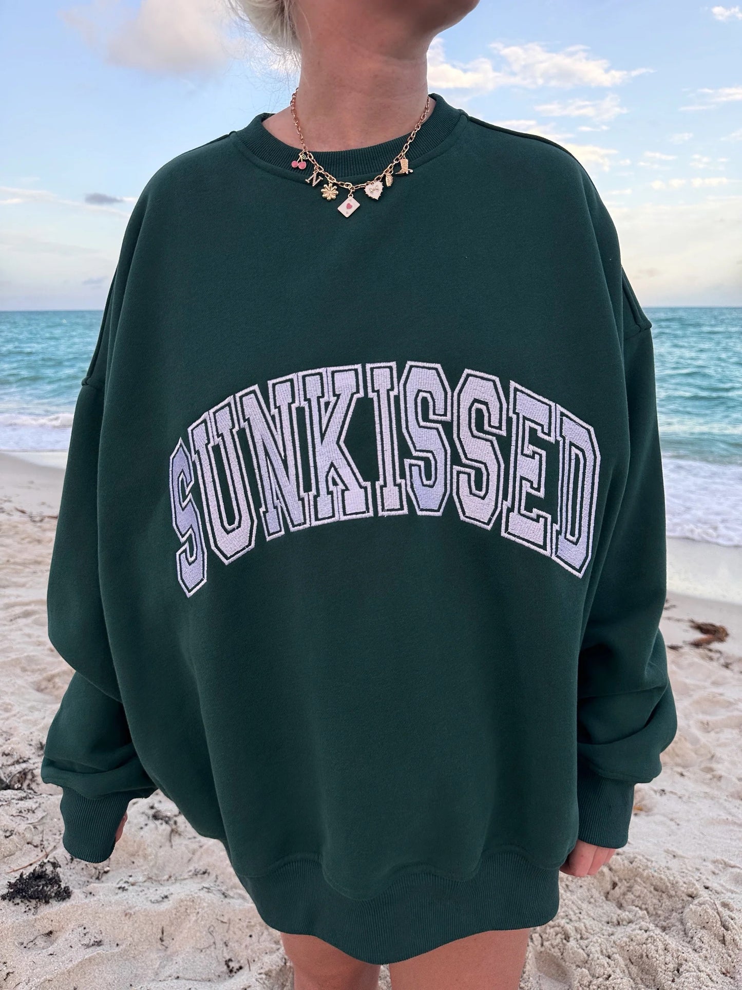 Varsity Embroider Sweatshirt - Green