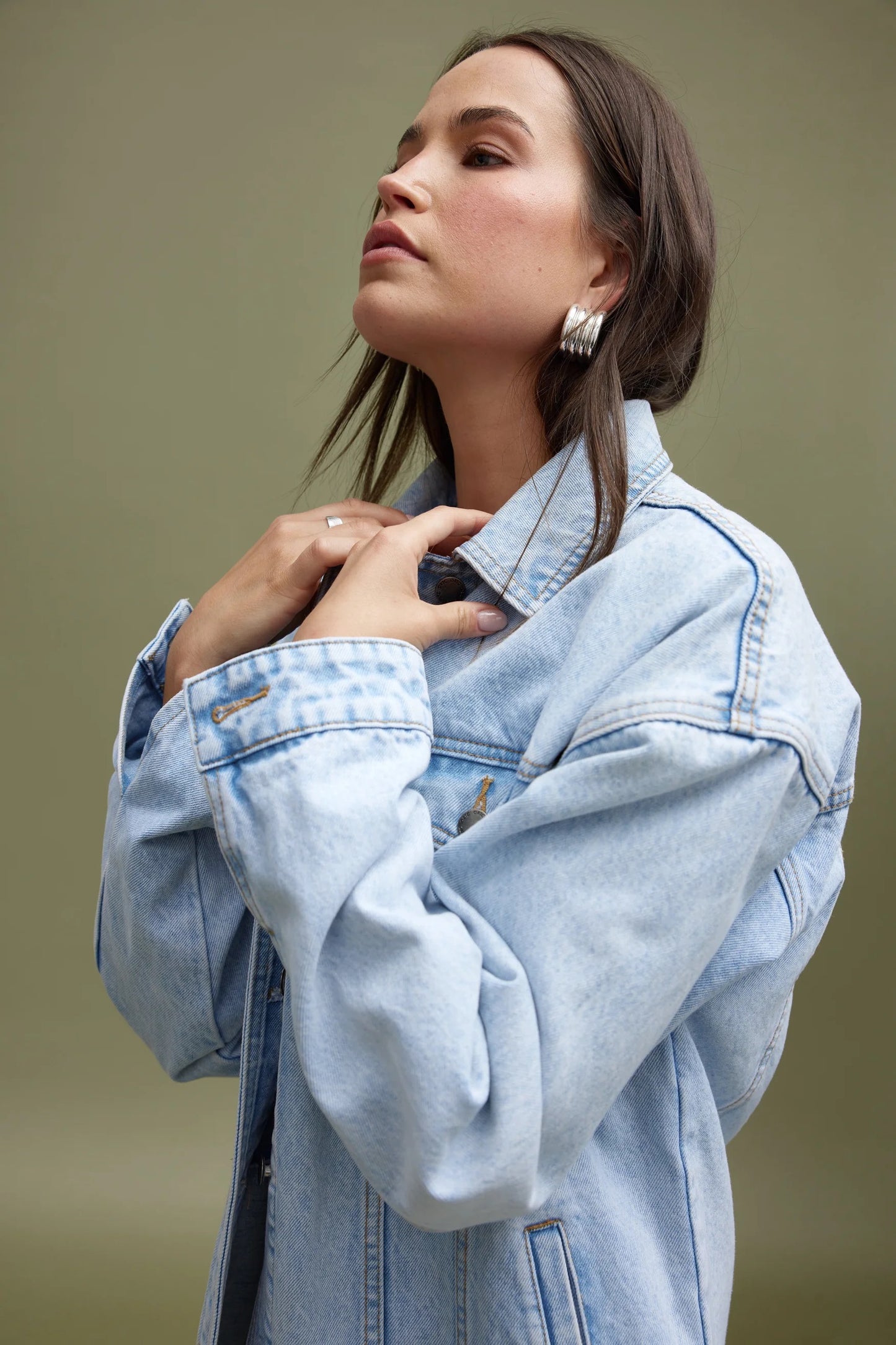 Willow Oversized Denim Jacket - Light Blue