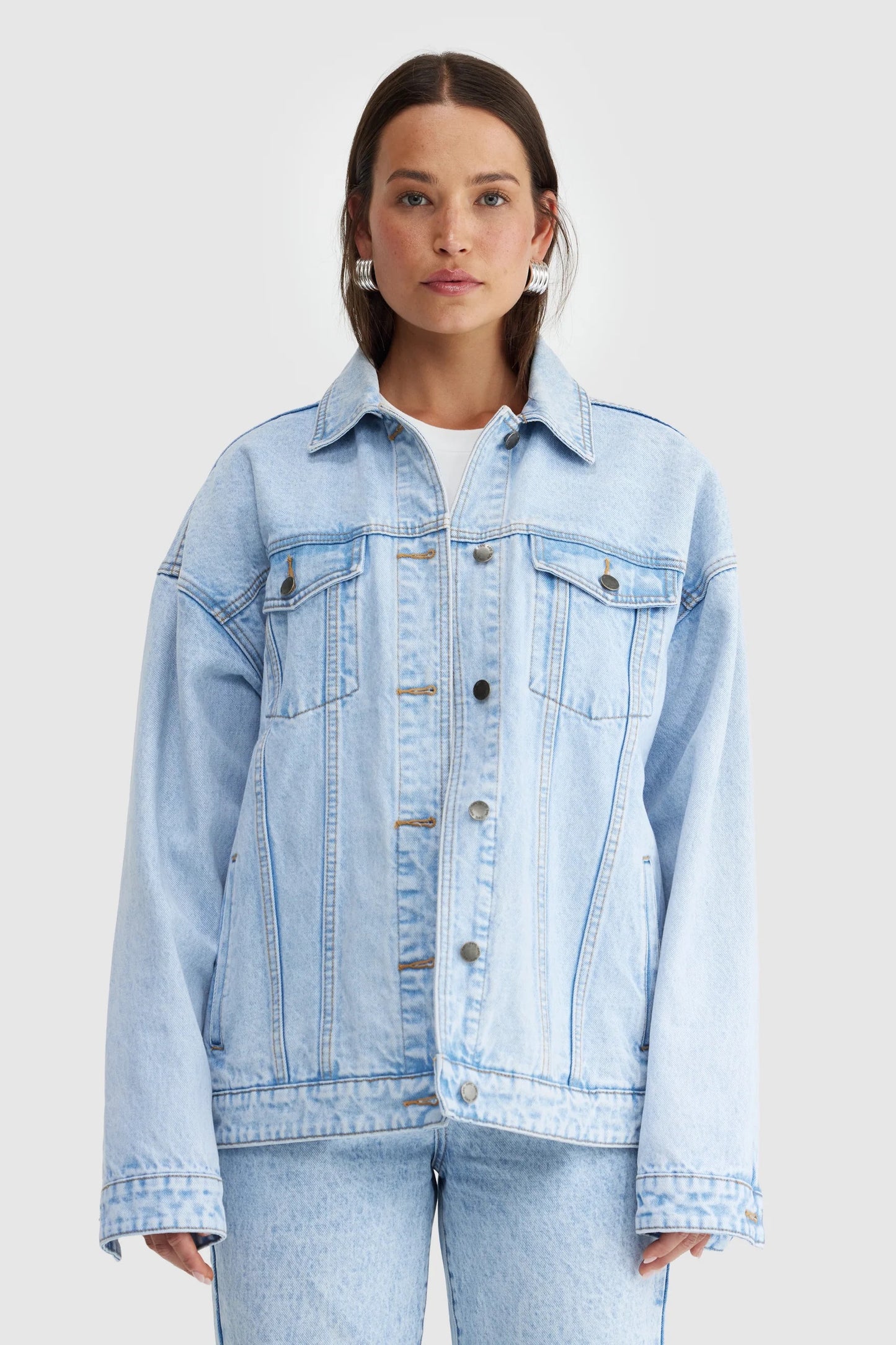 Willow Oversized Denim Jacket - Light Blue