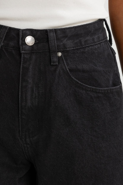Willow Denim Wide Leg Jeans - Washed Black