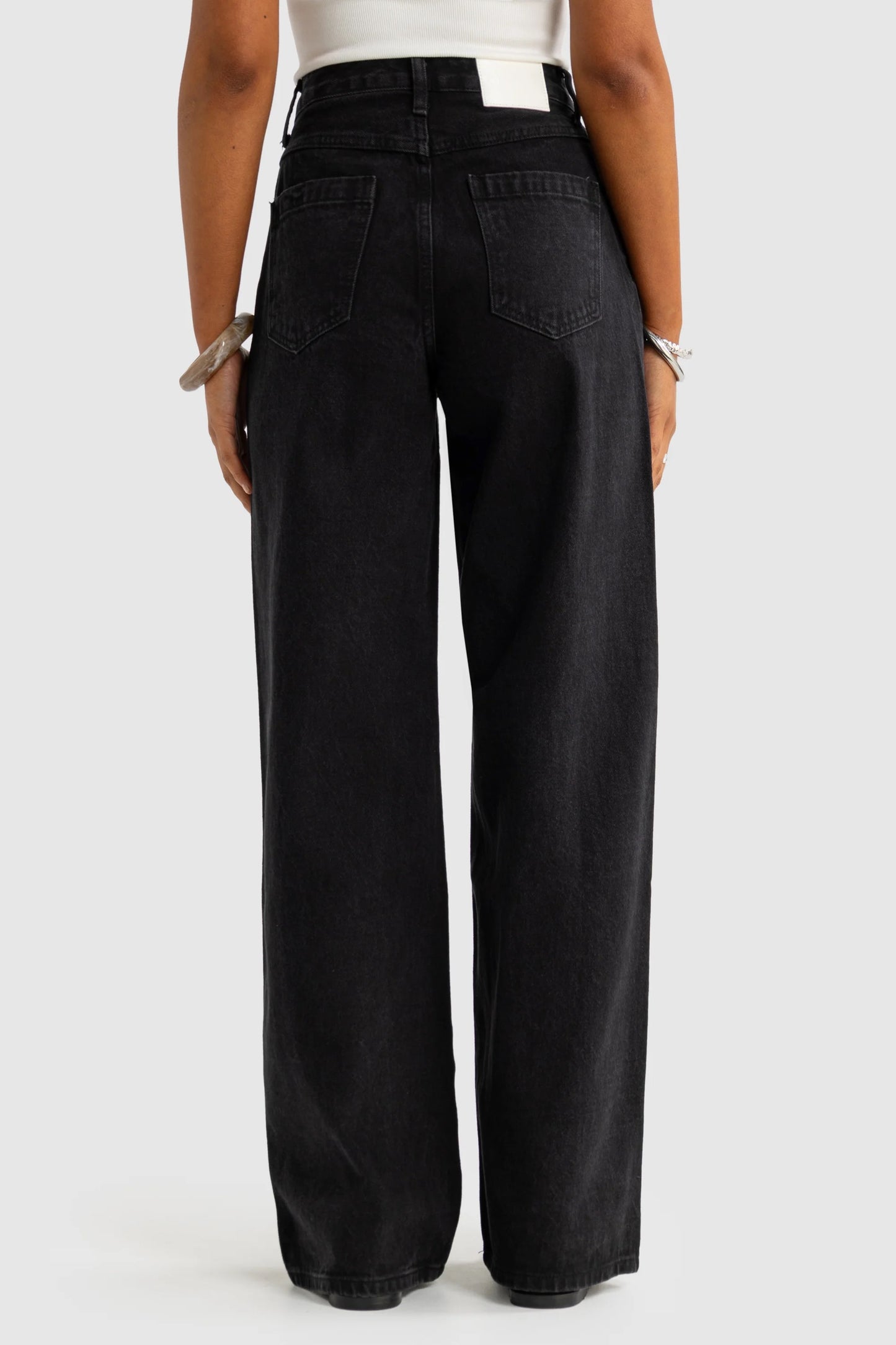 Willow Denim Wide Leg Jeans - Washed Black