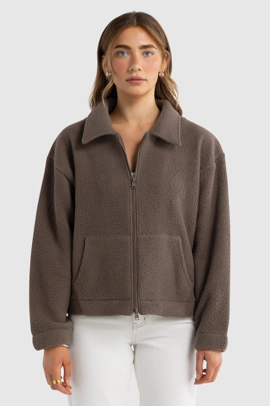 Georgia Sherpa Jacket - Espresso