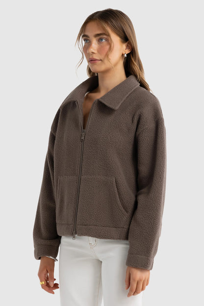 Georgia Sherpa Jacket - Espresso