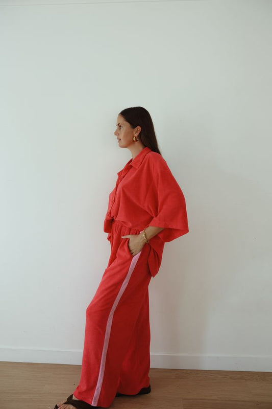 Lucky Day Terry Pant - Red